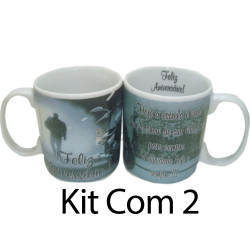Kit: 2 Canecas Porcelana...