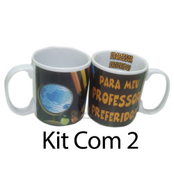 Kit: 2 Canecas De Porcelana...