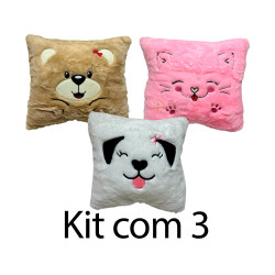Kit: 3 Almofadas Animais