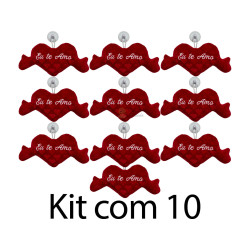 Kit: 10 Coração Chaveiro eu...