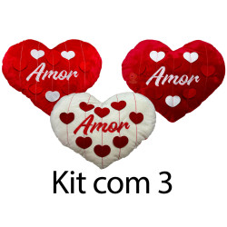 Kit: 3  Corações Amor