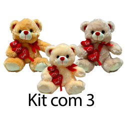 Kit: 3 Ursos Coração
