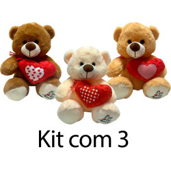 Kit: 3 Ursos Coração