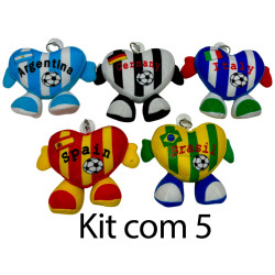 Kit: 5 Corações de pé Torcedor