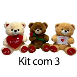 Kit: 3 Ursos Apaixonado