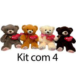 Kit: 4 Ursos Coração