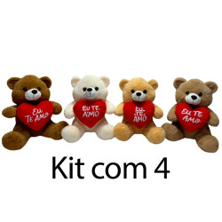 Kit: 4 Ursos Coração