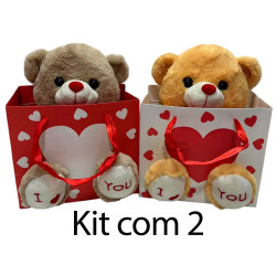 Kit: 2 Urso Coração Amor