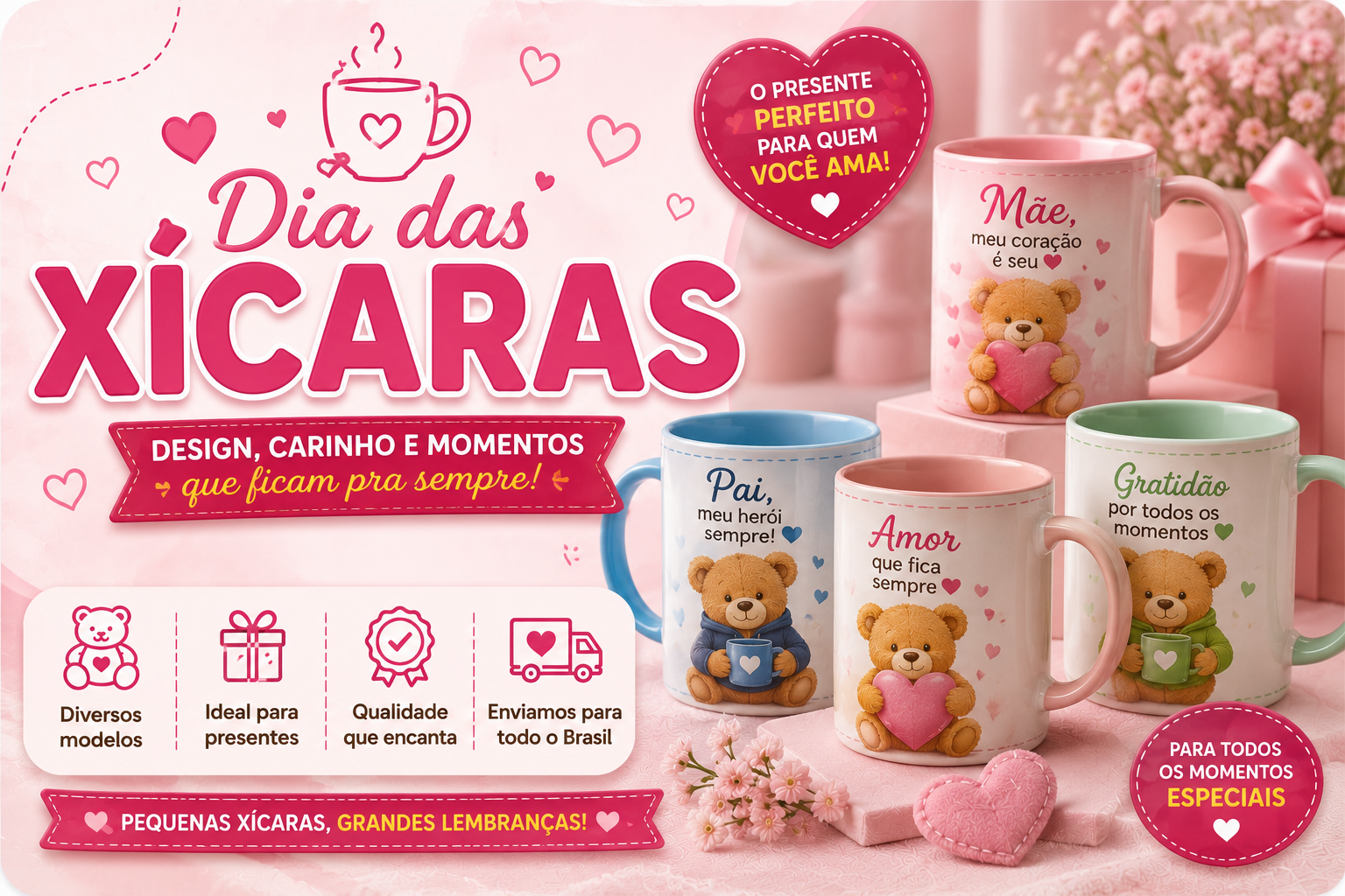 xícaras, canecas