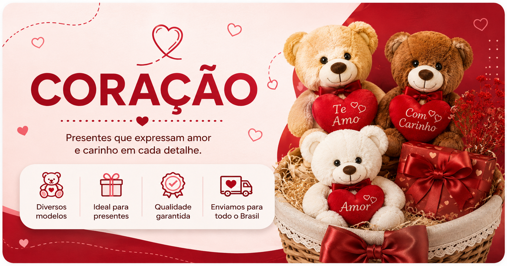 coração para cesta
