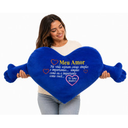 Coração Gigante com Frase Azul
