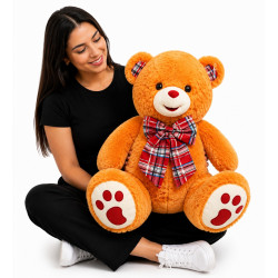 Urso Gigante Com Laço Xadrez